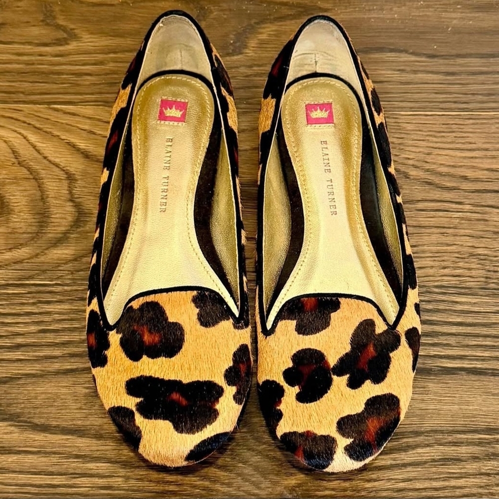 Elaine Turner Leopard Print Flats